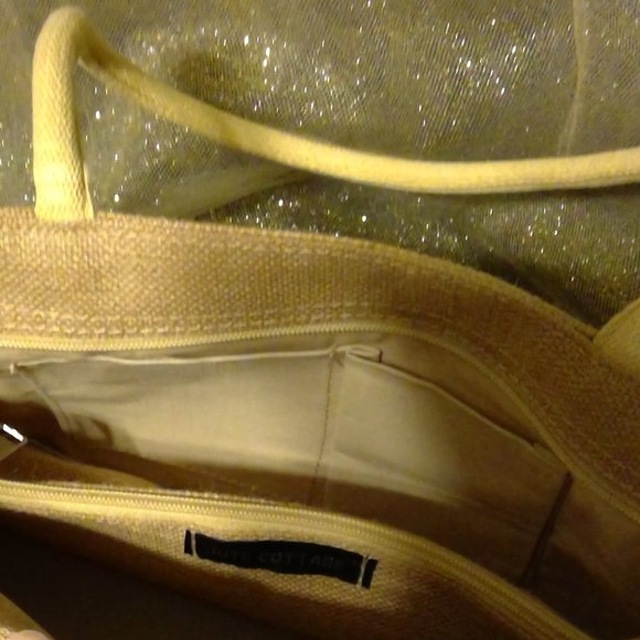 Jute Cottage Beige Sequined Purse - Picture 7 of 8